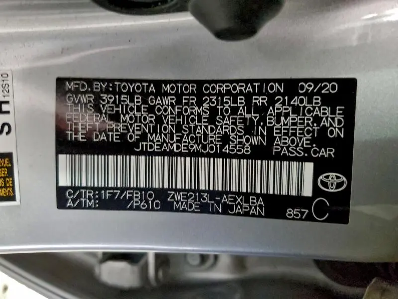 2021 TOYOTA COROLLA LE  