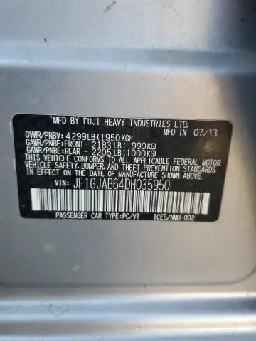 2013 SUBARU IMPREZA PREMIUM  