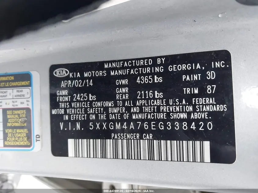 2014 KIA OPTIMA LX