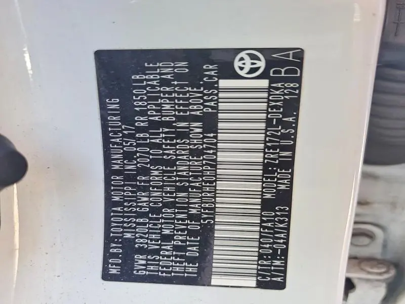 2017 TOYOTA COROLLA L  