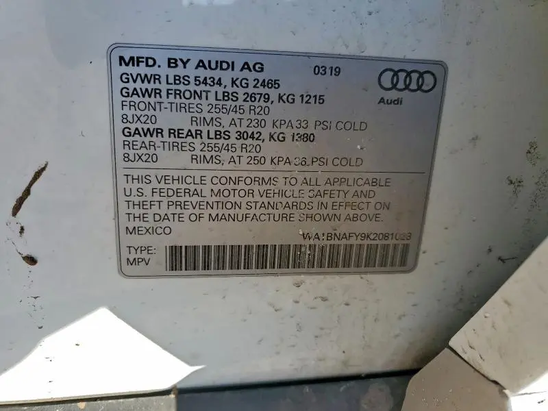 2019 AUDI Q5 PREMIUM PLUS  