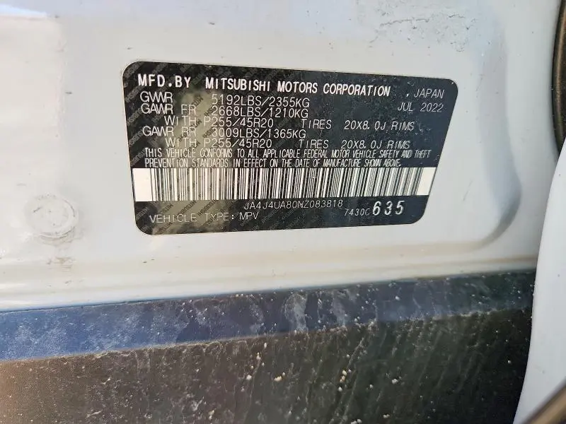 2022 MITSUBISHI OUTLANDER SE  