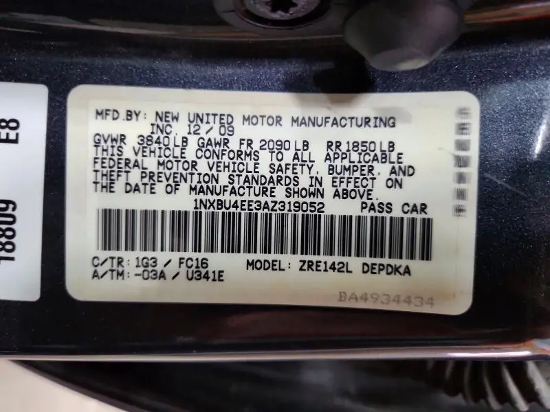2010 TOYOTA COROLLA LE  