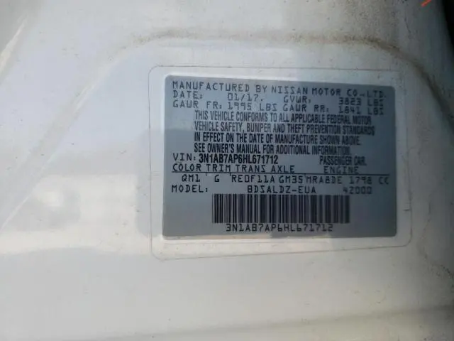 2017 NISSAN SENTRA S  