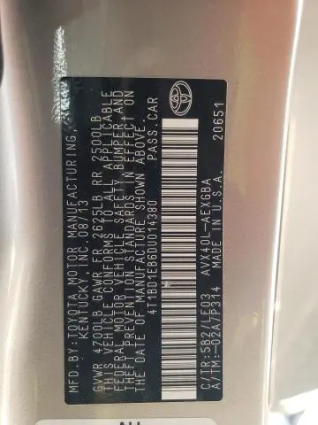 2013 TOYOTA AVALON HYBRID  