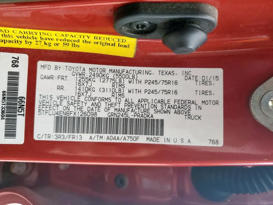 2015 TOYOTA TACOMA V6  