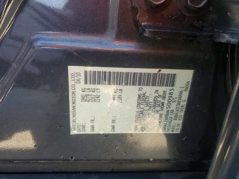 2010 NISSAN ALTIMA BASE/S  