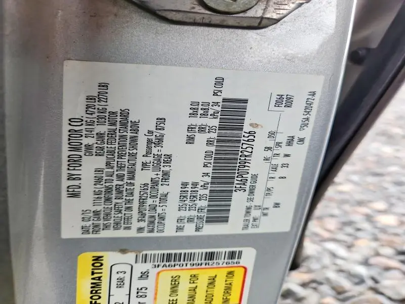 2015 FORD FUSION SE  