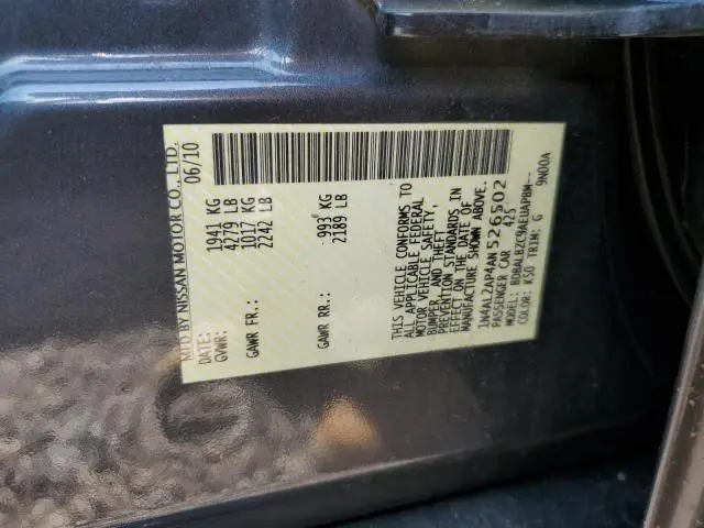 2010 NISSAN ALTIMA BASE  