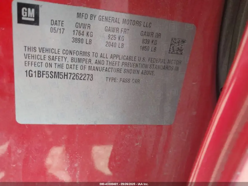 2017 CHEVROLET CRUZE PREMIER AUTO