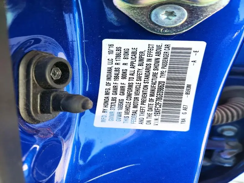 2016 HONDA CIVIC EX  