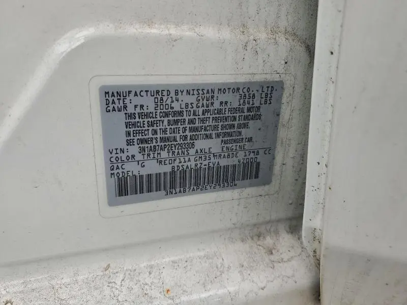 2014 NISSAN SENTRA S  