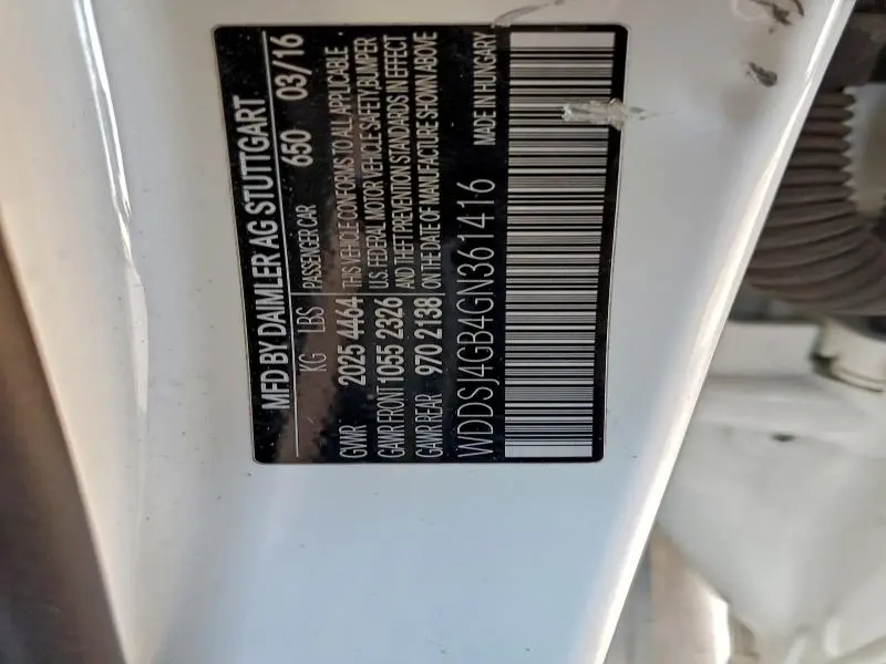 2016 MERCEDES-BENZ CLA 250 4MATIC  