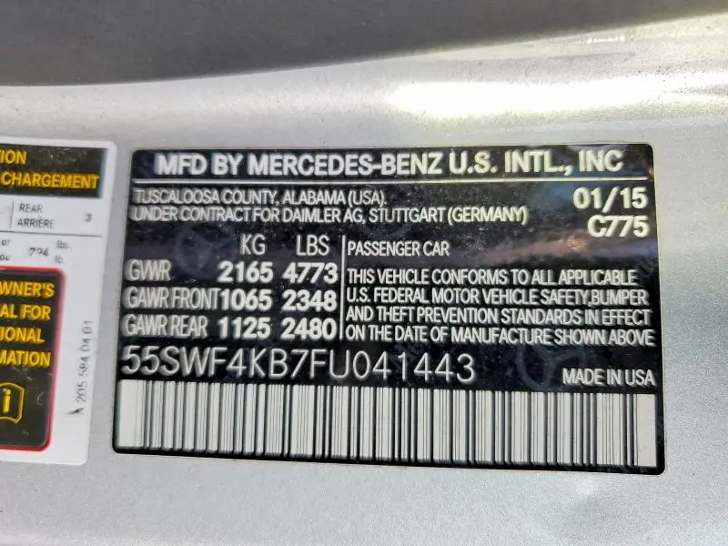 2015 MERCEDES-BENZ C 300 4MATIC  