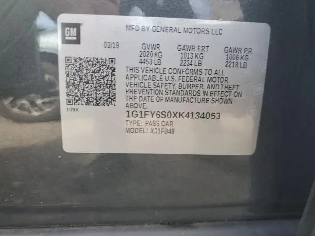 2019 CHEVROLET BOLT EV LT  