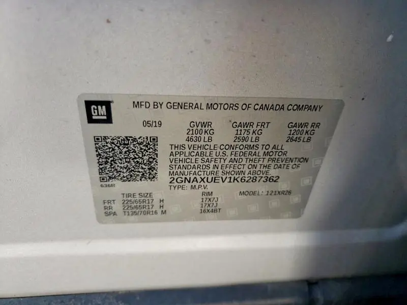 2019 CHEVROLET EQUINOX LT  