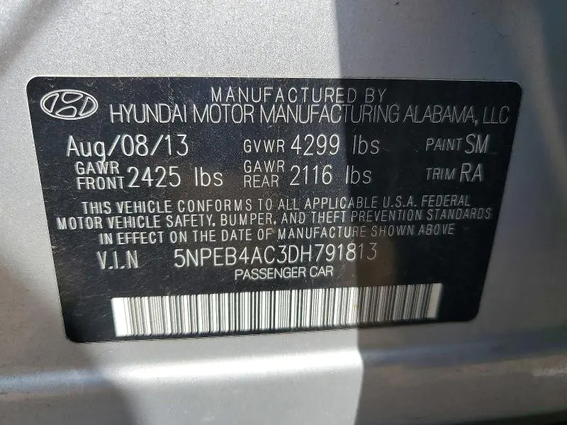 2013 HYUNDAI SONATA GLS  