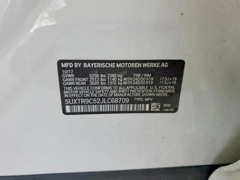 2018 BMW X3 XDRIVE30I  