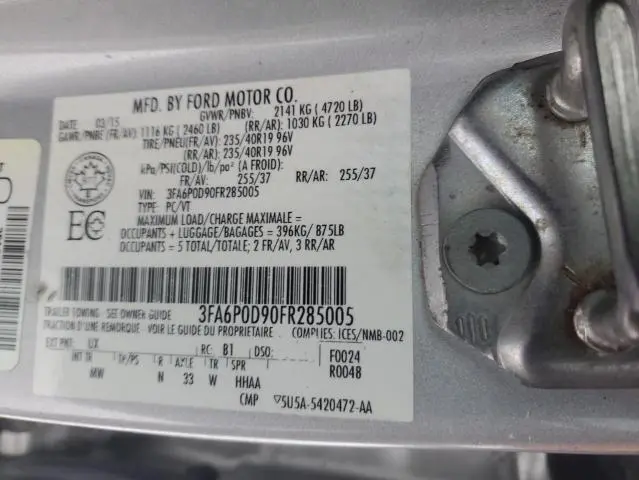 2015 FORD FUSION TITANIUM  