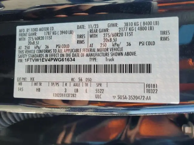2023 FORD F150 LIGHTNING PRO  