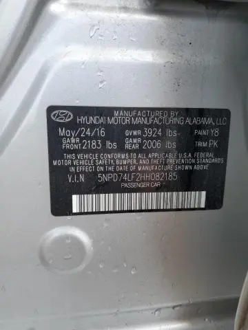 2017 HYUNDAI ELANTRA SE  