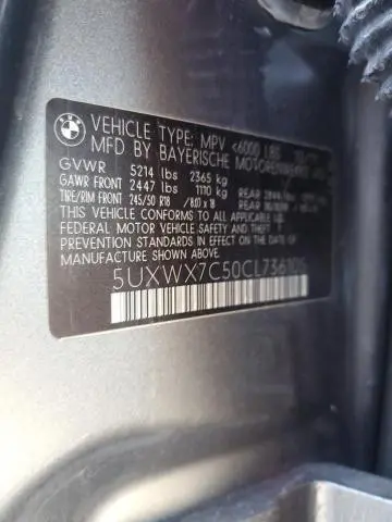 2012 BMW X3 XDRIVE35I  