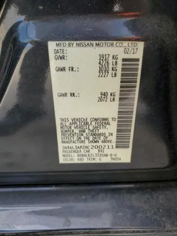 2017 NISSAN ALTIMA 2.5  