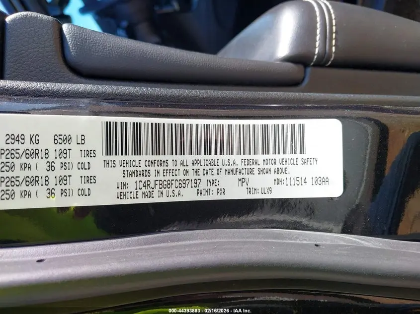 2015 JEEP GRAND CHEROKEE LIMITED