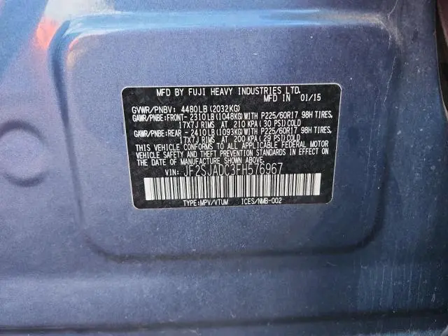 2015 SUBARU FORESTER 2.5I PREMIUM  