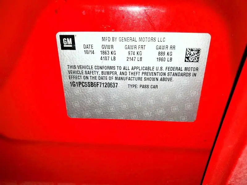 2015 CHEVROLET CRUZE LT  