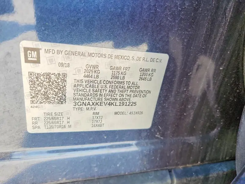 2019 CHEVROLET EQUINOX LT  