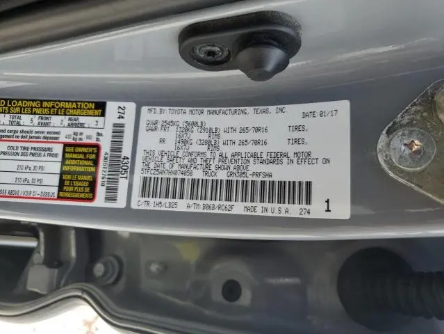 2017 TOYOTA TACOMA DOUBLE CAB  