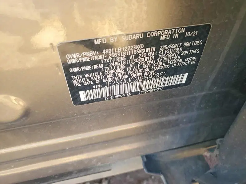 2021 SUBARU FORESTER PREMIUM  