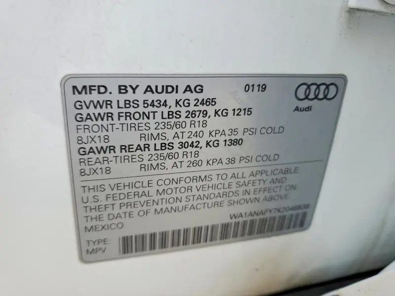 2019 AUDI Q5 PREMIUM  