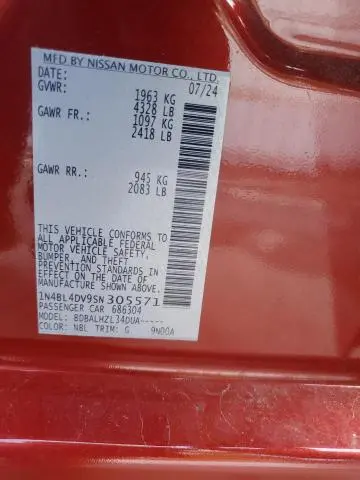 2025 NISSAN ALTIMA SV  