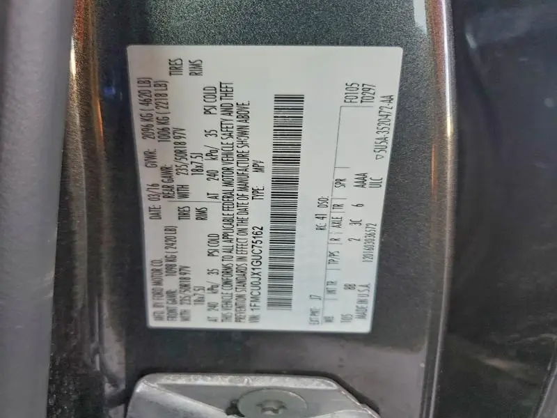 2016 FORD ESCAPE TITANIUM  