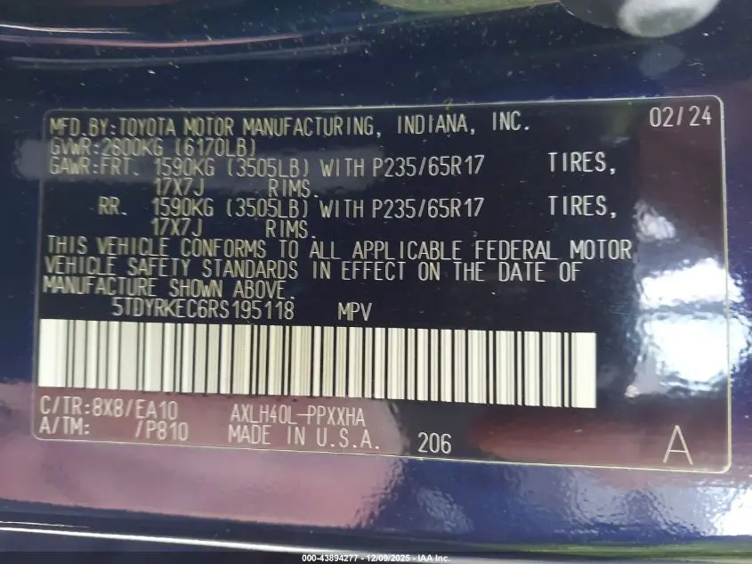 2024 TOYOTA SIENNA XLE