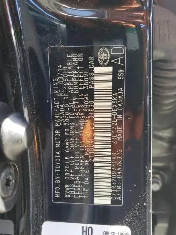 2014 TOYOTA COROLLA L  