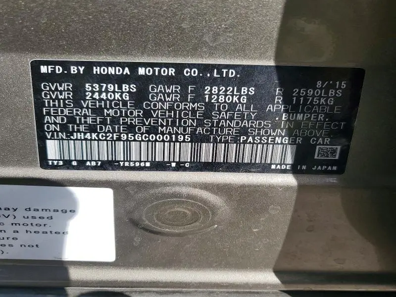 2016 ACURA RLX SPORT HYBRID ADVANCE  