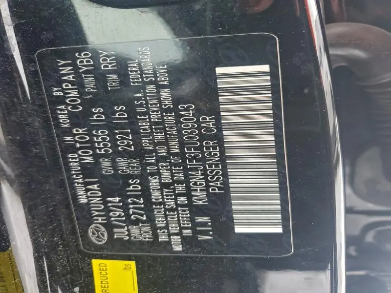 2015 HYUNDAI GENESIS 5.0L  