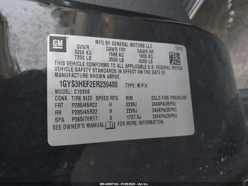 2014 CADILLAC ESCALADE ESV LUXURY