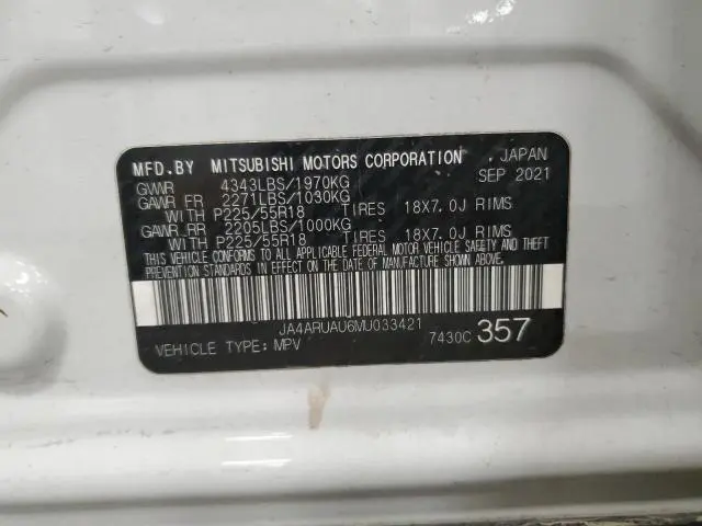 2021 MITSUBISHI OUTLANDER SPORT ES  