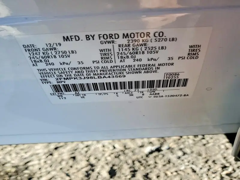 2020 FORD EDGE SEL  