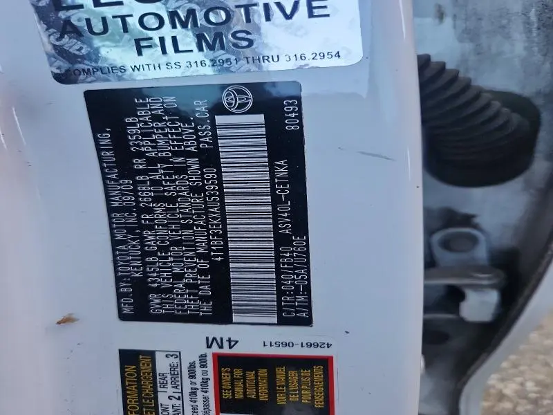 2010 TOYOTA CAMRY BASE  