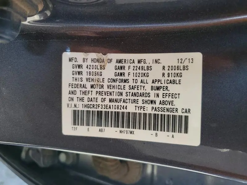 2014 HONDA ACCORD LX  