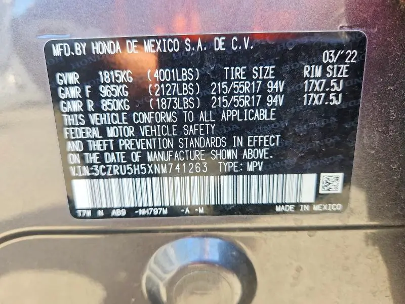 2022 HONDA HR-V EX  