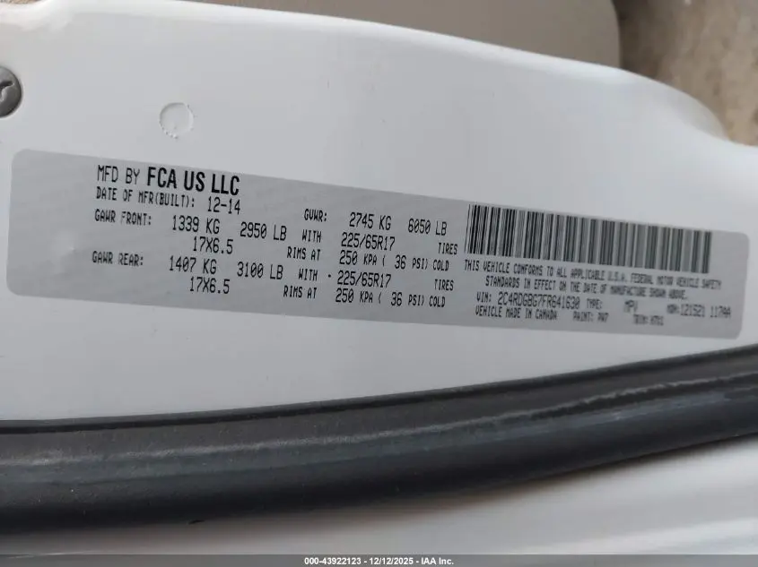 2015 DODGE GRAND CARAVAN AMERICAN VALUE PKG