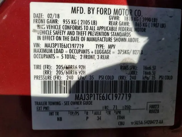 2018 FORD ECOSPORT SE  
