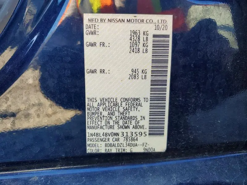 2021 NISSAN ALTIMA S  