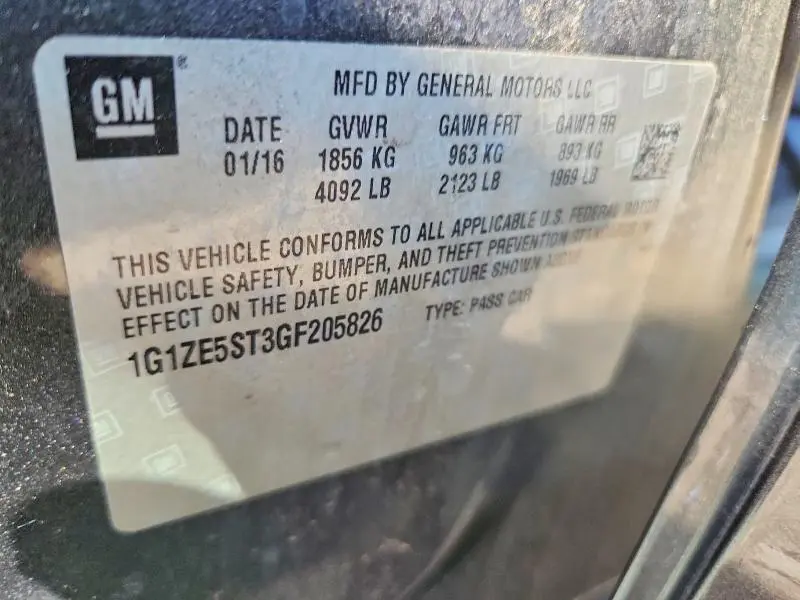 2016 CHEVROLET MALIBU LT  